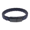 Bracelet en cuir véritable tissé pour homme simple