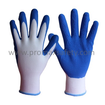 13G Polyester Liner Blue Latex Schaum Palm Tauchen Handschuhe