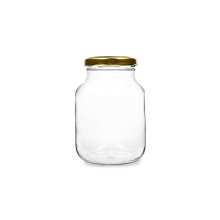 Food container 380ml clear glass jar with lid