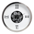 14 Inch Metal Wall Clock with Moving Gears