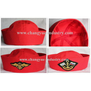 Sombrero del casquillo color rojo venta por mayor de algodón marinero para unisex