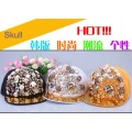 Factory supply new hiphop rivet stud snapback baseball cap with skull unisex