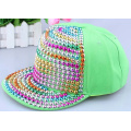 stylish diamond colorful cheap snapback cap custom rivet studed hip hop cap unisex flat brim Men baseball cap