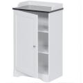 Contemporary White Corner Bathroom  Floor Storage Cabinet