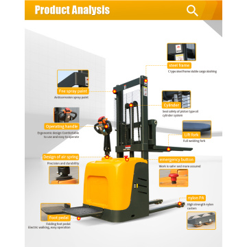 1t Stand Up Hydraulic Forklift Electric Aceact Stacker