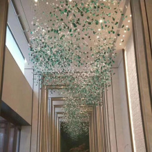 Modern stylish customized hotel glass big project chandelier