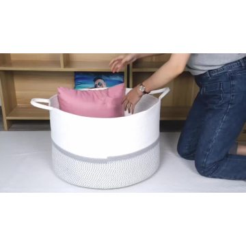 Home Storage Basket Multiunction Cotton Rope Laundry Baskets