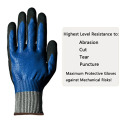 Nitrile palm coated Puncture resistant anti cutting glove