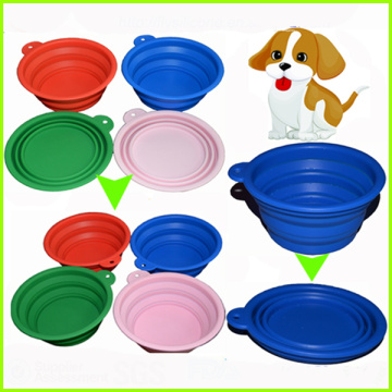 Venda por atacado Economize espaço Silicone Pet Bowl Bowl de viagem