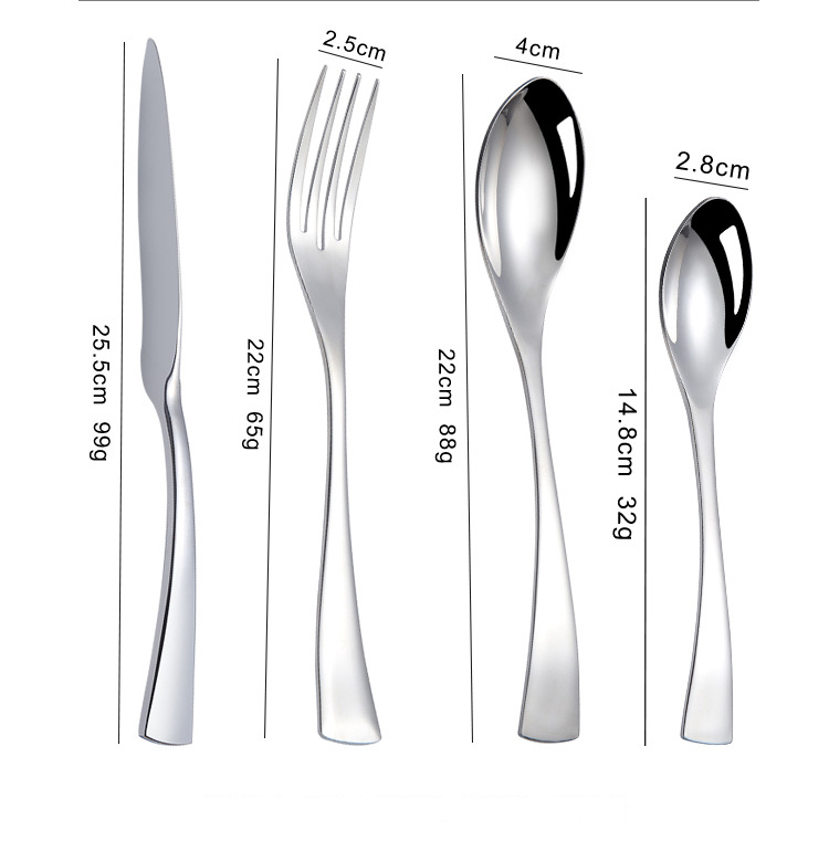 Silver Flatware Cutlery Set