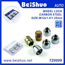 4+2 PCS Carbon Steel Locking Wheel Nut Set