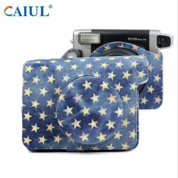 Star Denim Fabric Camera Bag