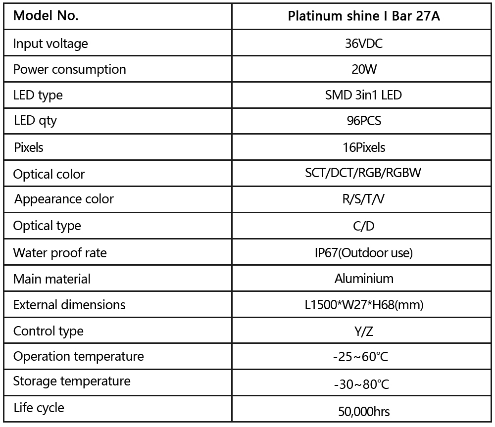 Platinum shine I Bar 27A