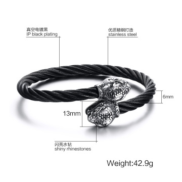 Mesh Stainless Steel Wire Snake Head Bangle Bracelet