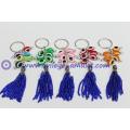 Greece multicolor oval evil eye keychain, multicolor resin evil eye beads