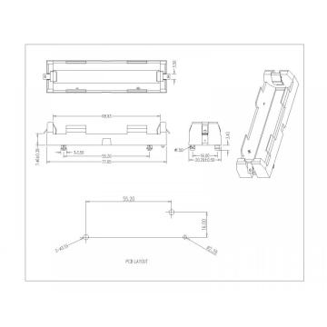 Single Battery Holder For 18650 Solder Tail