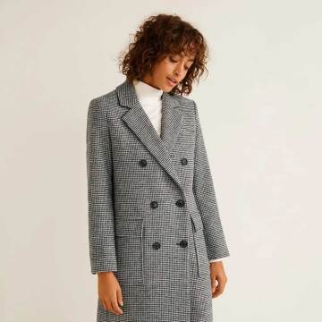 Manteau long en laine pour femme élégante à double boutonnage