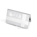 High Quality Stainless Steel Business Card Holder with Laser Printing Logo