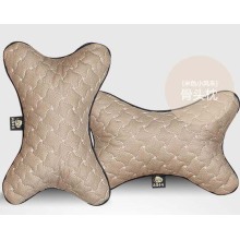 Car Headrest Neck Pillow Bone Shape Windmill Pattern-Beige