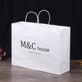 Strong Black Logo Print White Kraft Paper Bag