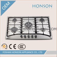 220V-240V Built in Type 201 Stainless Steel Five Burner Gas Hob