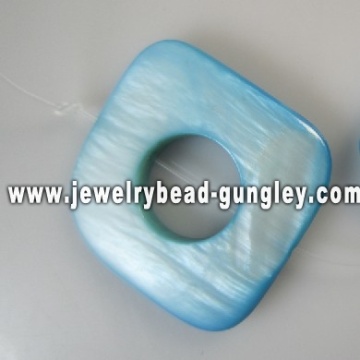 natural square shape shell beads