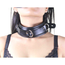 Slave Collars with Two-Layer Leather Sex Neck Ring Neck Collar Sm Necklace Adult Sm Toys