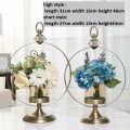 Golden Metal candlestick flower vase decorate house