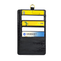 Badge Holder leather Retractable Lanyard Credit Card Case