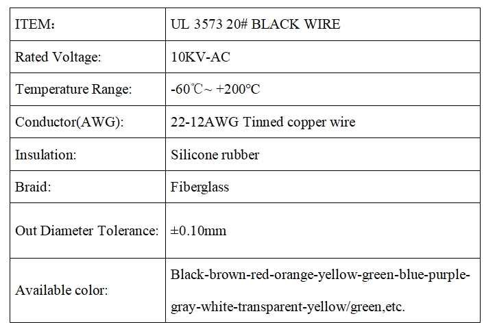 UL 3573 20 black wire UL 3573 20 black wire