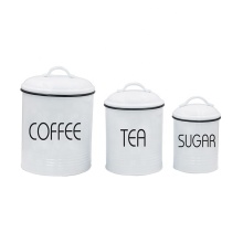 Galvanized Metal Kitchen Storage Canisters With Lids