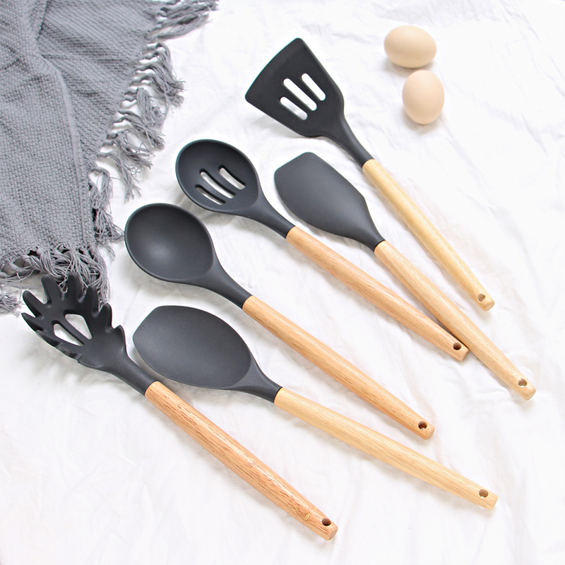  8 Piece Silicone Kitchen Utensils Heat Resistant Cooking Utensil Set