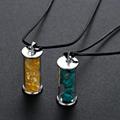 Chakra Cura Cristal Desejando Garrafa Pingente Colar para Meninas Femininas Pedra Caída Wicca Pedra Tumble Desejo Energia Reiki