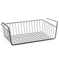 Modern black hanging storage basket under shelf sliding wire basket for kitchen