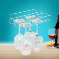 Metal wire under cabinet wine glass holder