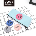 Smile face removable pattern cute canvas pencil case