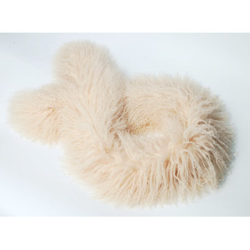 Mongolian Lamb Fur Scarf Light Beige