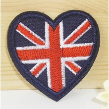 Cool Style Custom Heart Shaped Woven Patches for School Uniform