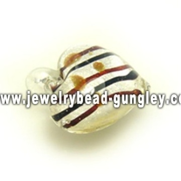 multi colors stripe lampwork glass pendant