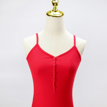 Comfortable Lightweight Red Knit Maxi Dress