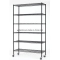 6 Tiers Black Epoxy Coated Steel Wire Shelving for Sundries Storage & Garage Storage