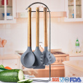 kitchen tools silicone cooking utensil with wood handle