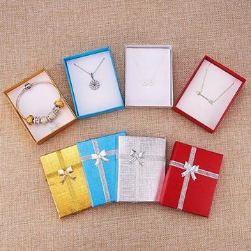 Gold Blue Red Silver Necklace Box