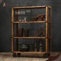 Vintage Industrial Bookshelf Wooden Stroage Furniture