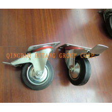 Industrial caster with brake