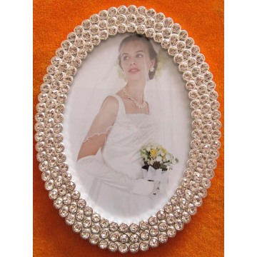 Oval Rhinestone Wedding Photo Frame