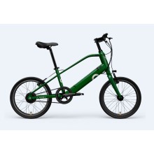 Bicicleta eléctrica verde de largo alcance