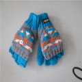 men's Knitted Gloves with Jacquard Weave