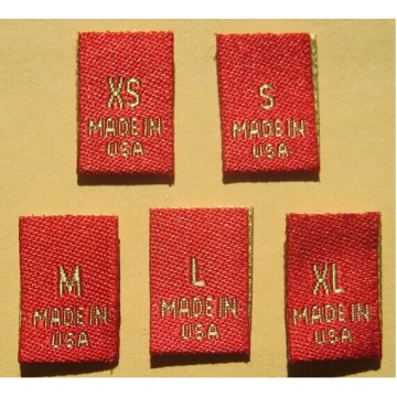 Red Gold Woven Clothing Sewing Labels Care Label custom wholesale