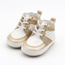 Chaussures décontractées pour bébé en cuir véritable avec patchwork de paillettes